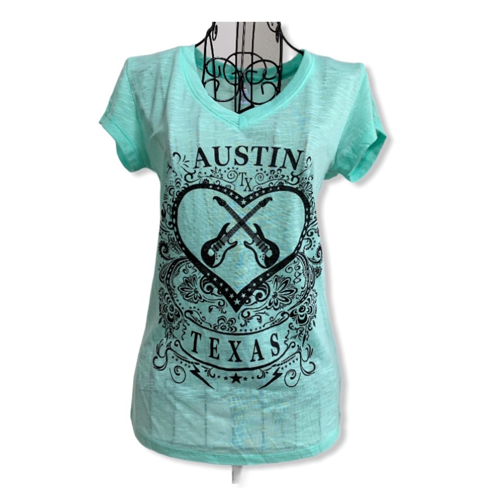 Reserved Burnout Austin Texas Short Sleeve Tee Top